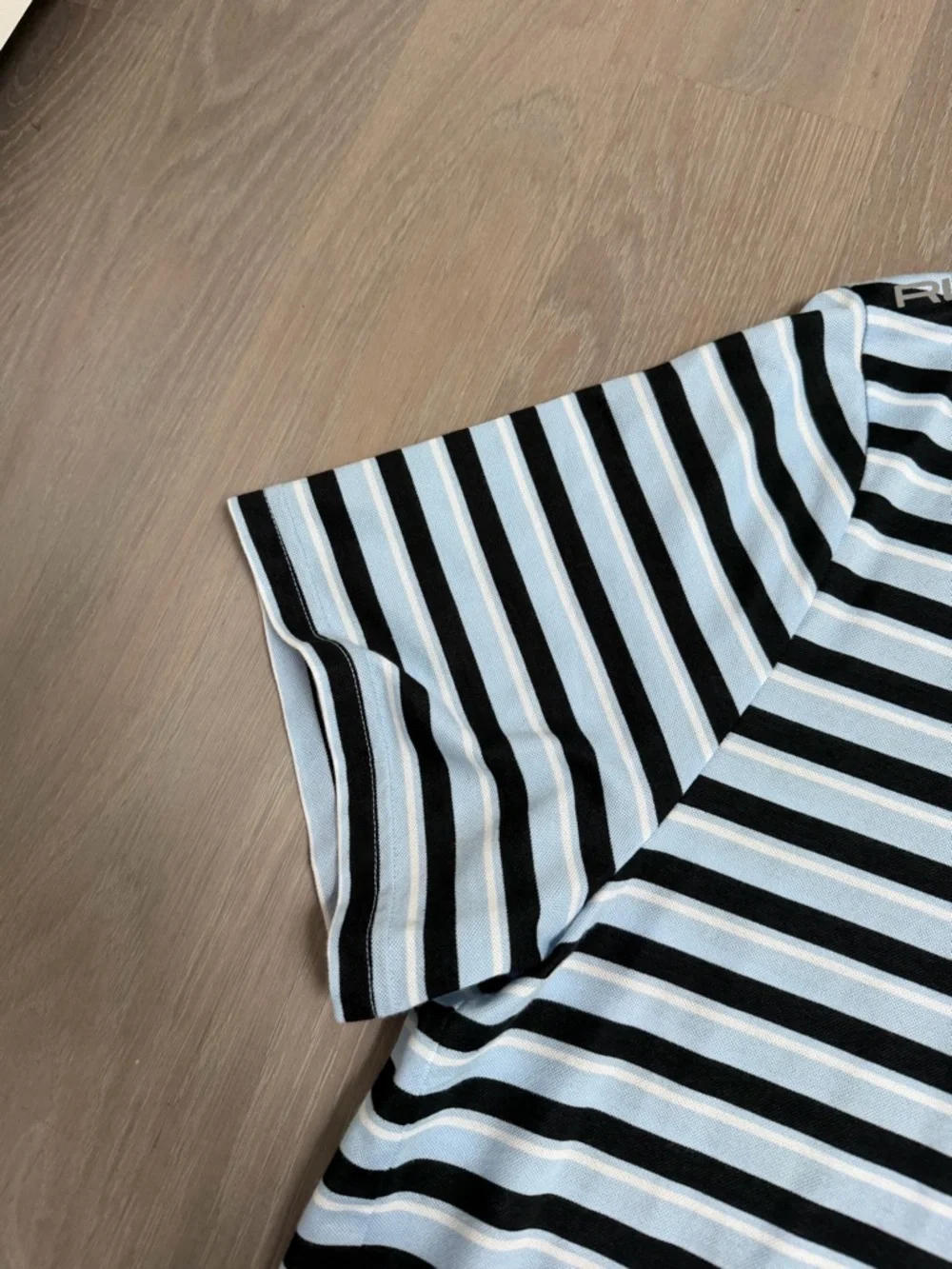 Ralph Lauren RLX Striped Polo Shirt - Black & Light Blue, EUC, XXL - Picture 4 of 8